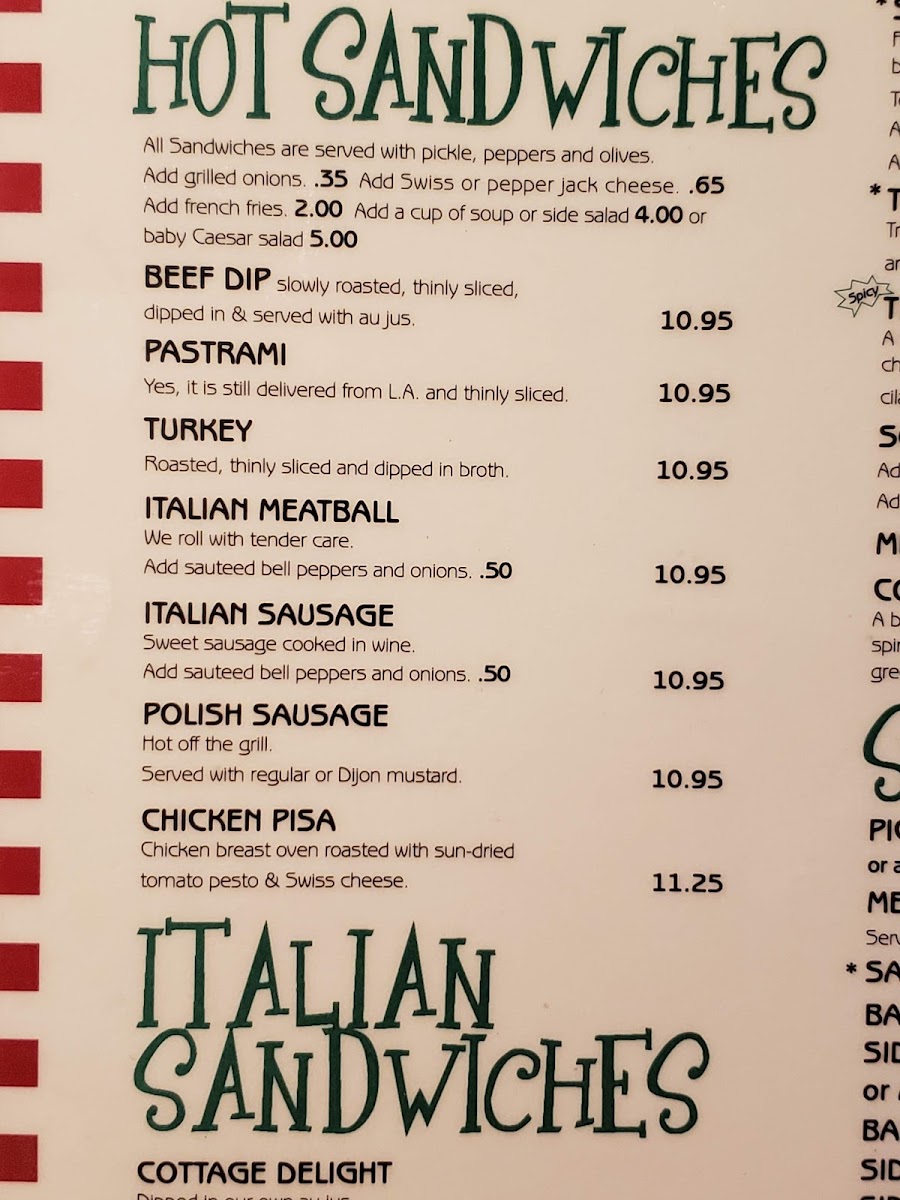 Italian Cottage Menu - Image 5
